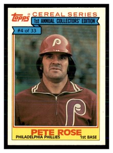 1984 Topps Cereal Series Baseball Pete Rose #4