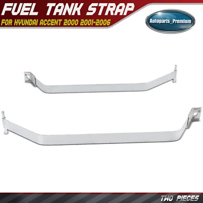 2x correas de acero para tanque de combustible para Hyundai Accent 2000 2001 2002 2003 2004 2005 2006 Foto 1 de 4