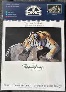 DMC Tiger on the Rock Pollyanna Pickering Cross Stitch Kit New & Sealed - Picture 1 of 2