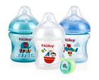 Nuby Natural Touch Infant Bottles with Ortho Pacifier - Slow Flow - Boy - 3pk