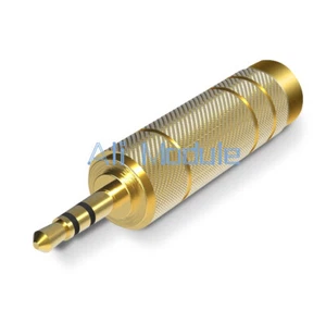 2 Stück 3,5 mm Stecker auf 6,35 mm Buchse Audio Adapter Stecker Klinke Stereo Lautsprecher NEU - Bild 1 von 5