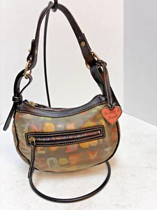 Vintage Y2K Dooney & Bourke Multicolor Graffiti Coated Canvas Shoulder K5462620 - Picture 1 of 12