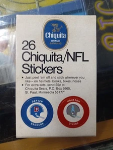 1970 Chiquita Banana NFL Emblem Sticker Complete Set Rare Football Helmets - Picture 1 of 2