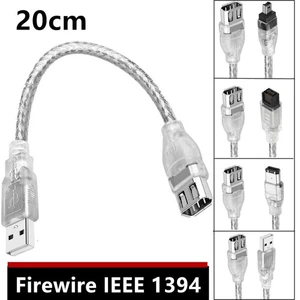 Câble mâle IEEE 1394 Firewire 400 6 broches vers USB A/Firewire 6 broches/1394b 800 9 broches - Photo 1/5