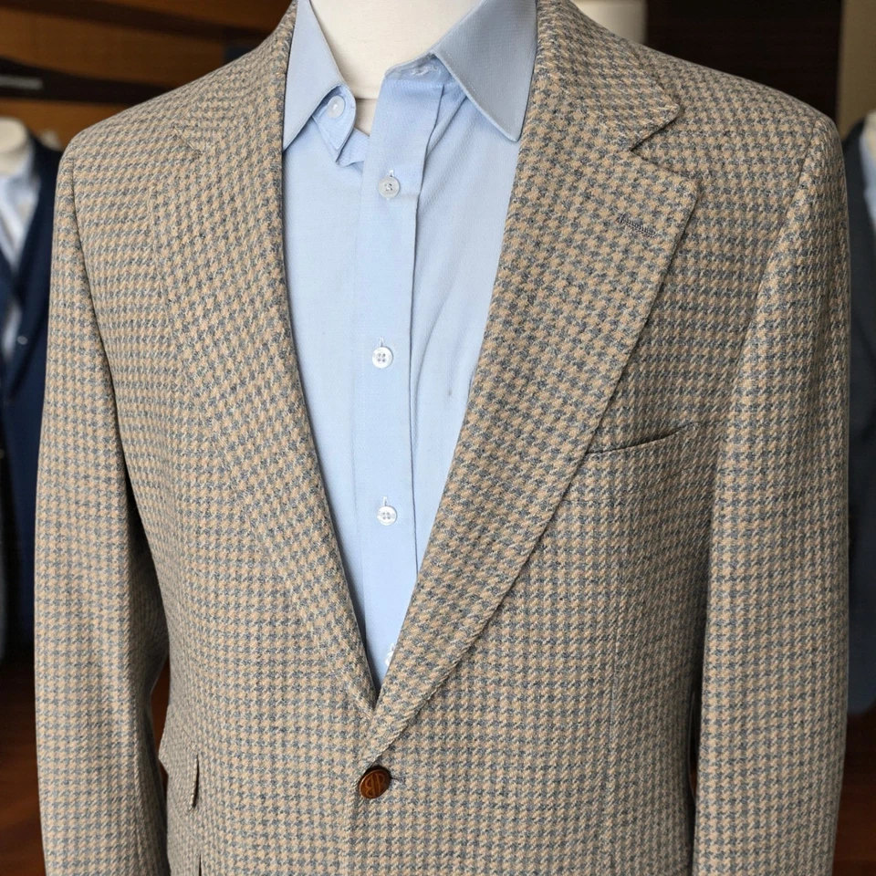 Blazer 46r Tweed Suave Años 60 De Colección Por Bill Blass Doble Ventilación Bolsillo para Billetes Foto 1 de 4