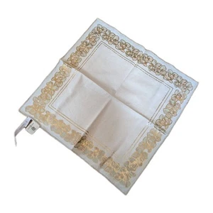 ANTHROPOLOGIE X The Met Cotton Dinner Napkin Orchids Metallic Gold 18" x 18" NEW - Picture 1 of 7