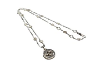 GUCCI Interlocking G Necklace 479221 Silver Ag925 Women's Flower-shaped Ball - Picture 1 of 4