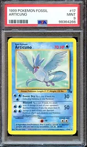 PSA 9 Articuno Fossil 17/62 Unlimited Pokemon Card Non Holo MINT - Picture 1 of 2