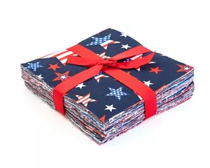 America Patriotic 102 Paquete de dijes precorte 5" cuadrados 100% algodón tela edredón - Imagen 1 de 6