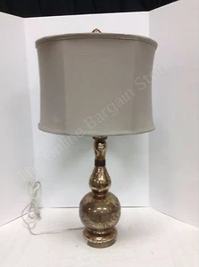 Frontgate Grandinroad Gold Mercury Table Lamp Light Fixture Tan Shade Bedside - Picture 1 of 5