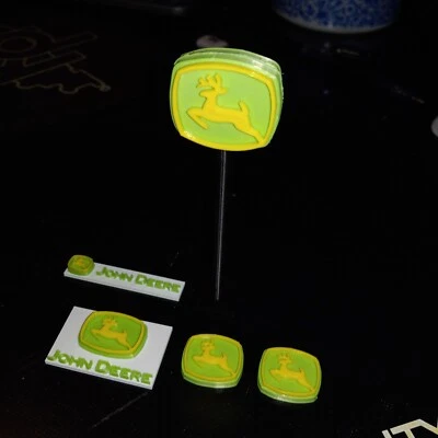 Ho scale 1/87 John Deere Dealership Signs And Two Sided Pole Sign  - Image 1 of 4