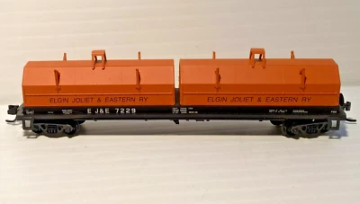 EJ&E.  N Scale.  Evans 48' Coil Car - RTR. Red Caboose. R/N: 7229. As New. - Image 1 of 3