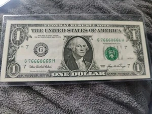 Fancy Serial Number $1 Dollar Bill 6 Of A Kind Trinary - Picture 1 of 4