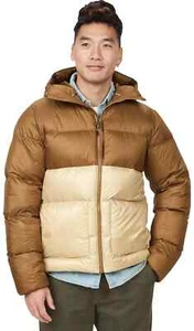 New Sz L Large Men's Marmot Guides Down Hoody Puffer Jacket Hazel Light Oak $275 - Picture 1 of 8