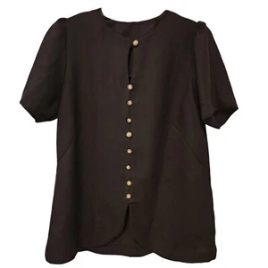 Vintsge 1980s handmade tunic top size S/M Elegant Classy Button Accent - Picture 1 of 5