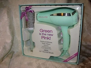 BaByliss Pro 'Green is the new Pink' Ionic Dryer with 1 3/4" Thermal Brush. New. - Bild 1 von 1