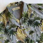 Tommy Bahama Hula Girl Silk Gray Hawaiian Tropical Short Sleeve Shirt Mens Large