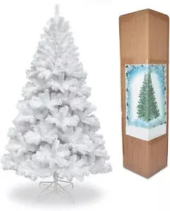 6FT Christmas Tree Xmas White Artificial Bushy Pine Outdoor Xmas Home Decoration - Picture 1 of 12