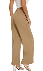 Women's Wide Leg Pants High Elastic Waisted in The Back Business Work Size M - Picture 1 of 11