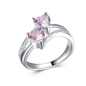 Romantic Cubic Zircon Women 925 Silver Filled Wedding Ring Sz 6-10 - Picture 1 of 5