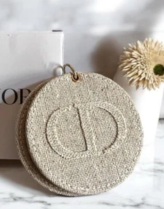 Christian Dior Novelty compact mirror keychain JAPAN key chain holder beige gift - Picture 1 of 6