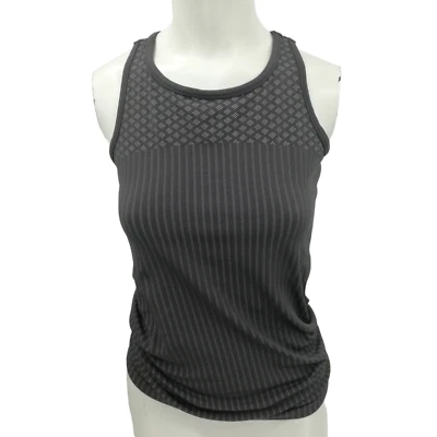 Athleta Renew 无痕灰色条纹几何赛车背心 M 码弹力 — 第 1/4 张图片