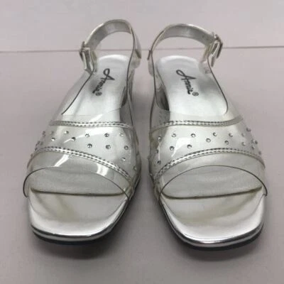 Annie 露跟凉鞋女式 7.5 米多色水钻粗跟扣 — 第 1/4 张图片