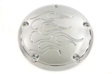 V-Twin 42-0922 Chrome Flame Derby Cover for Twin Cam 00-17