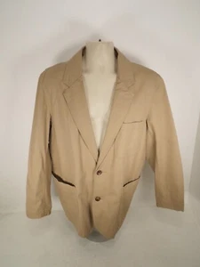 DULUTH TRADING CO Men L Khaki Canvas Utility Blazer Field Chore Jacket Safari - Picture 1 of 6