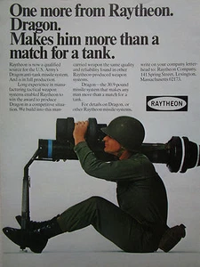 11/1975 PUB RAYTHEON US ARMY MCDONNELL DOUGLAS M47 DRAGON ANTI TANK ORIGINAL AD - Imagen 1 de 1