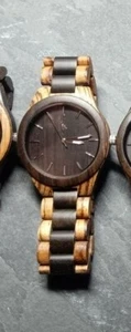 Mens watch Exotic hardwood watch (olive wood & walnut ) NEW & BOXED - Picture 1 of 4