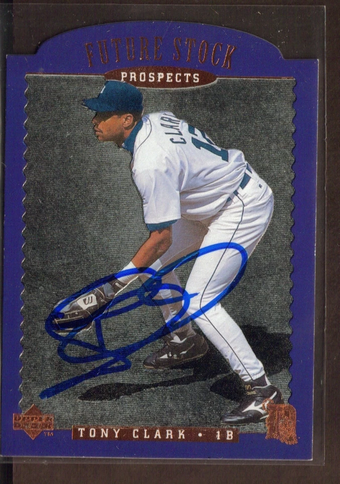 Stock futuro cubierta superior 1996 #FS6 TONY CLARK TIGERS SELLO JSA firmado automáticamente BK Foto 1 de 1