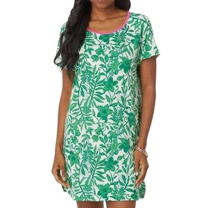LILLY PULITZER Margene Escape Plan PJ Dress M Fiddle Leaf Green Cottage Versatil - Picture 1 of 15