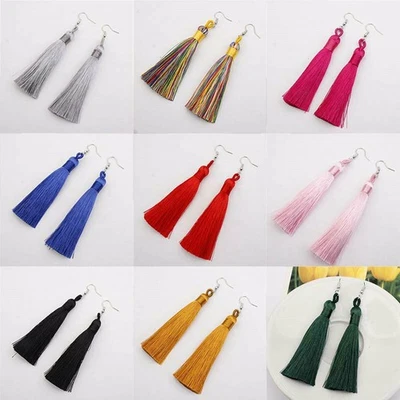 Long Tassel Dangle Fringe For Women Earrings Boho in Large Variation of Colours - Image 1 of 4