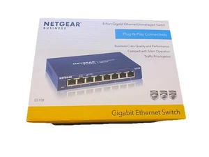 Netgear ProSafe GS108 8-portowy gigabitowy metalowy przełącznik biurkowy - Zdjęcie 1 z 4
