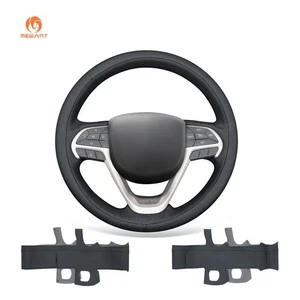 MEWANT Black Embossed Perforated Steering Wheel Wrap for Jeep Cherokee V(KL) - Imagen 1 de 9