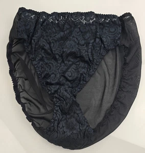 AVON INTIMATES BLACK LACE MESH SHEER NYLON SPANDEX PANTIES SIZE 9 READ - Picture 1 of 7