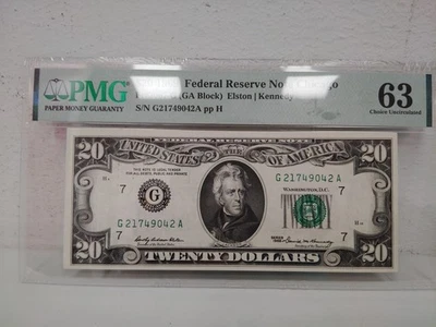 $20 1969 Federal Reserve Note Chicago 63 - Image 1 of 4