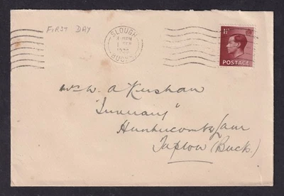 GREAT BRITAIN 1936 KEVIII 1½d Red-Brown on First Day Cover - Изображение 1 из 2