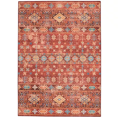 Washable Rosa Red/Ivory 2 Ft. X 3 Ft. Rectangle Abstract Area Rug - Image 1 of 4