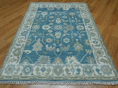 Turkish Oushak Rug,Modern Multicolored Area Rug,Handmade Bohemian Rug 4.1x6 Ft - Image 1 of 4