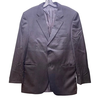 Abrigo deportivo Luigi Buratti para hombre 42R negro a rayas Blazer Italia Super 130's Foto 1 de 4