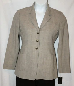 Chaqueta Blazer Couture Anne Klein Mezcla de Lana Neutrales Sin Temporada Pequeña $385 6P 6 - Imagen 1 de 2