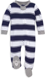 Boys' Sleep & Play Pjs, 100% Organic Cotton One-Piece Zip Front Jumpsuit, Baby B - Picture 1 of 12