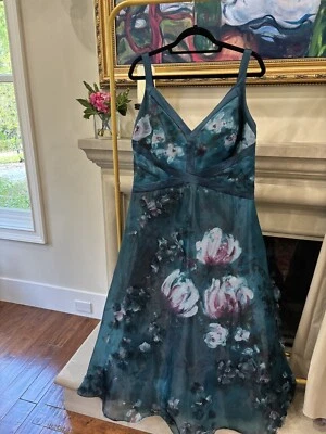 Vestido Marchesa Notte Embellecido Estampado Floral Organza Midi 16 Foto 1 de 4