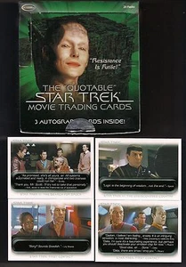 JUEGO BASE COMPLETO DE 90 TARJETAS DE 90 TARJETAS DE PELÍCULA CON ENVOLTURA + CAJA DE EXHIBICIÓN STAR TREK - Imagen 1 de 1