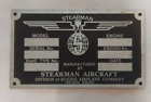 Placa De Datos Id Boeing Stearman Aircraft Sign Id Plate Day S36 S58