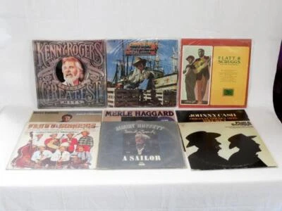 Lot of 9 Vintage Country & Western LP Vinyl Records-Cash, Haggard, More - G-VG+ - Image 1 of 4
