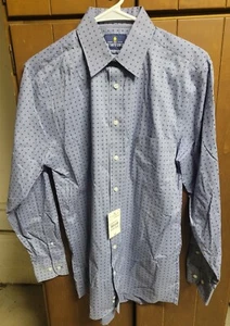 Maglietta Stafford Travel Super Camicia Stretch Blu Chambray Abito, 14-1/2, 32-33 NUOVA - Foto 1 di 4
