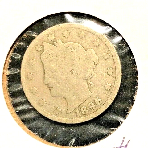 1896  liberty head V nickel  Good Cover